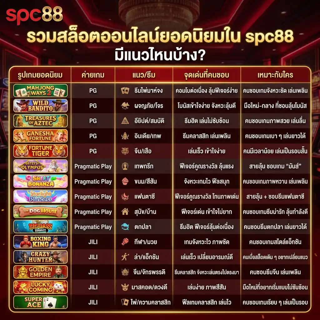 รวมสล็อตออนไลน์ยอดนิยม มีแนวไหนบ้าง