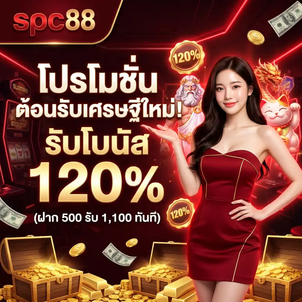 1. โปรโมชั่น ต้อนรับเศรษฐีใหม่! รับโบนัส 120% (ฝาก 500 รับ 1,100 ทันที)